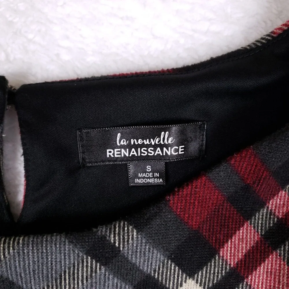 La Nouvelle Renaissance Plaid Bell Sleeve Mini Dress Women Small Academia Grunge